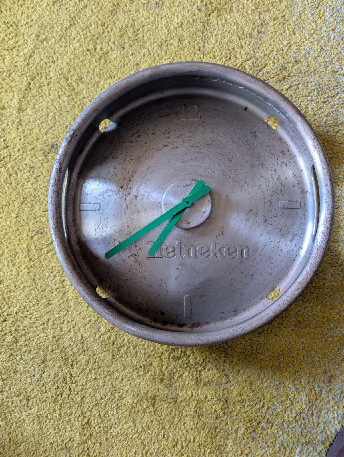 Heineken bierfust klok - Verweerd design, Ophalen of Verzenden, Heineken