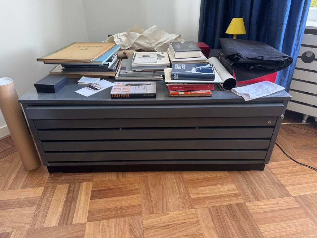 Robuuste houten archiefkast met lades - Gratis af te halen, Ophalen, Gebruikt, 100 tot 150 cm, 75 cm of meer