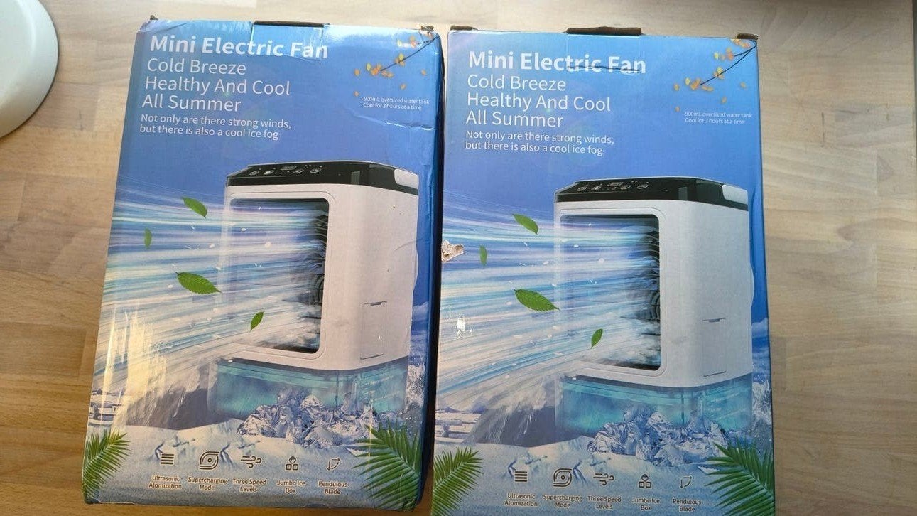 Mini Elektrische Ventilator (2x) - Draagbare Luchtkoeler, Ophalen of Verzenden, Ventilator met afstandsbediening, Nieuw, Tafelventilator
