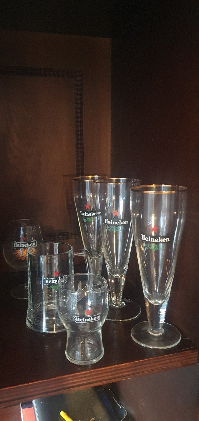 Heineken bierglazen 6 stuks, Verzamelen, Ophalen, Zo goed als nieuw, Bierglas