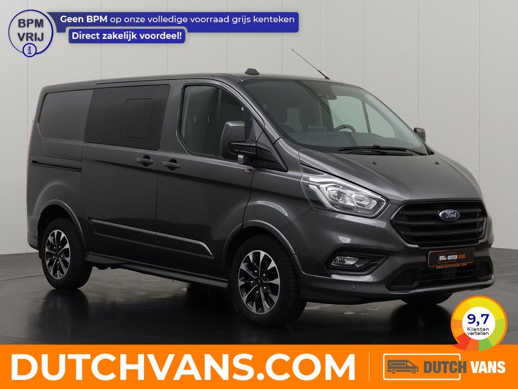 Ford Transit Custom 2.0TDCI 170PK Automaat Sport Dubbele Cab, Automaat, Gebruikt, Euro 6, Leder