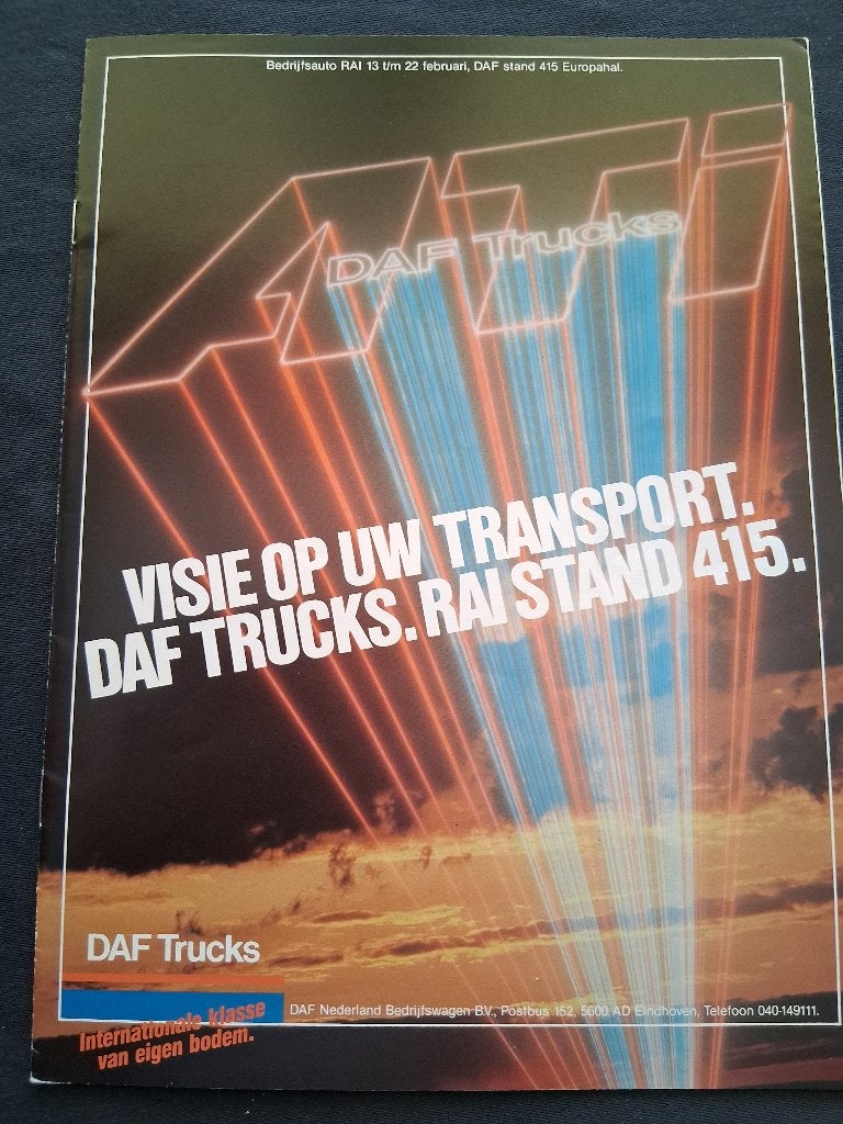 folder DAF Trucks 'Visie op transport “ 1982 ???, Ophalen of Verzenden, Zo goed als nieuw, Overige merken, DAF Trucks