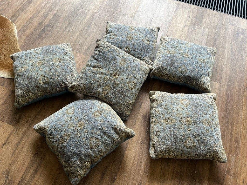 6 nieuwe blauwe kelim kussens kussen, Ophalen, Overige merken, Handgemaakt, Vierkant