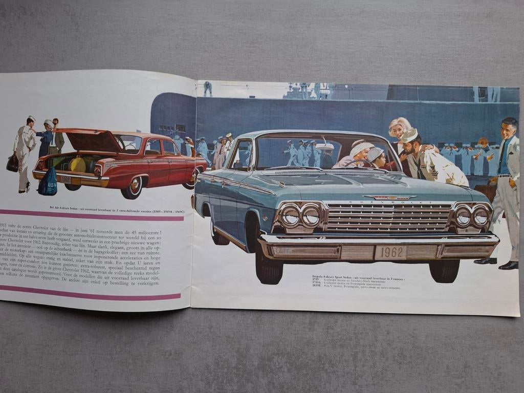 1962 Chevrolet grootformaat brochure, Ophalen of Verzenden, Zo goed als nieuw, Chevrolet