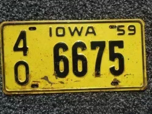 Kentekenplaat licenseplate Iowa 1959 USA, Verzenden, Gebruikt, Auto's