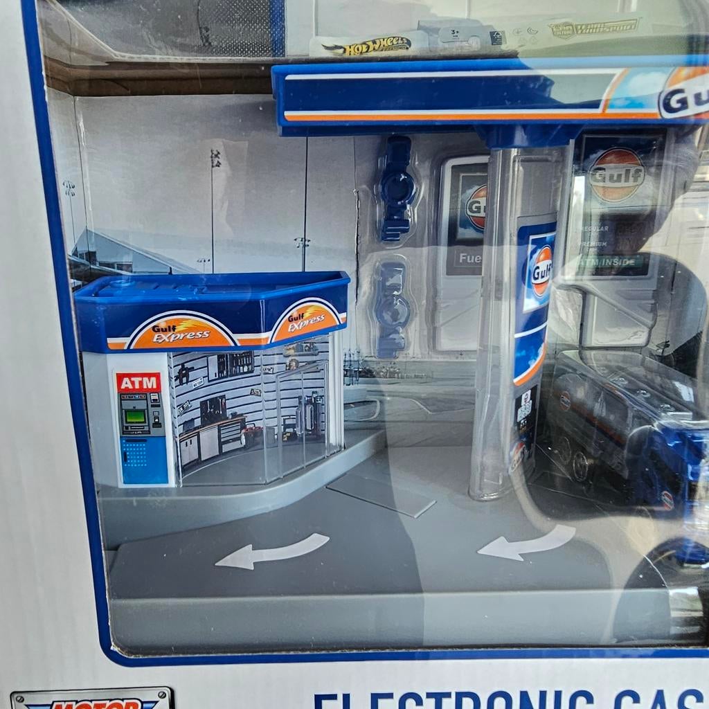 Motor Max Gulf Electronic Gas Station met Tankwagen, Onbekend, Nieuw, Ophalen of Verzenden, Motor Max