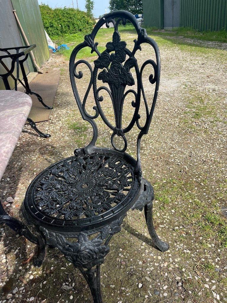4 gietaluminium tuinstoelen, Tuin en Terras, Ophalen, Gebruikt, Metaal