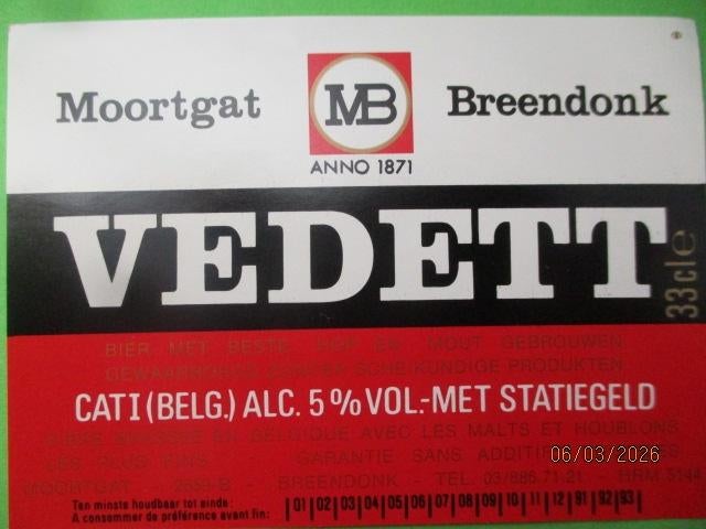 bieretiket Belgie 13-3 (A30) duvel, Ophalen of Verzenden, Nieuw, Overige typen, Duvel
