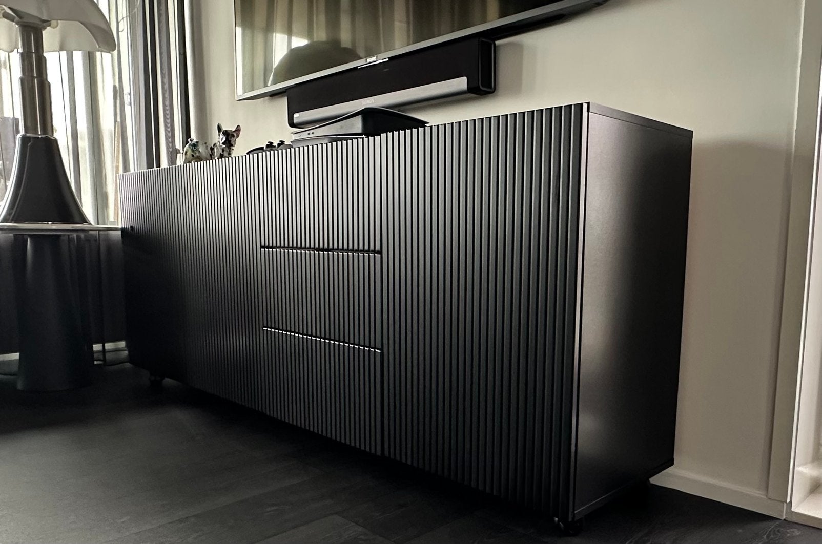 Zwart rijbaar dressoir, Ophalen, Gebruikt, -, -