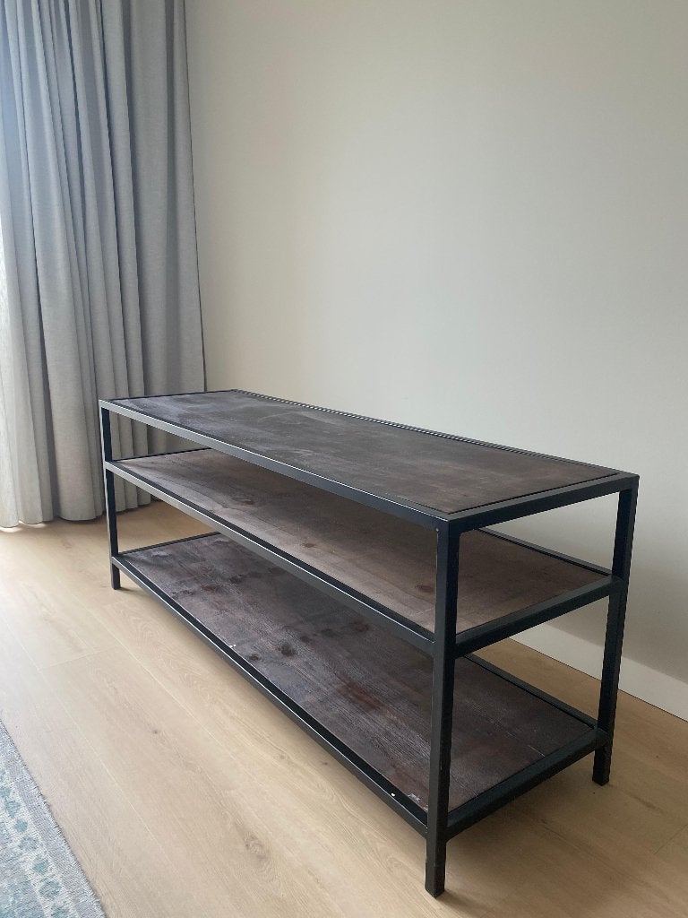 TV-meubel / Dressoir - hout en metaal, Huis en Inrichting, Ophalen, Gebruikt, 150 tot 200 cm, Minder dan 100 cm