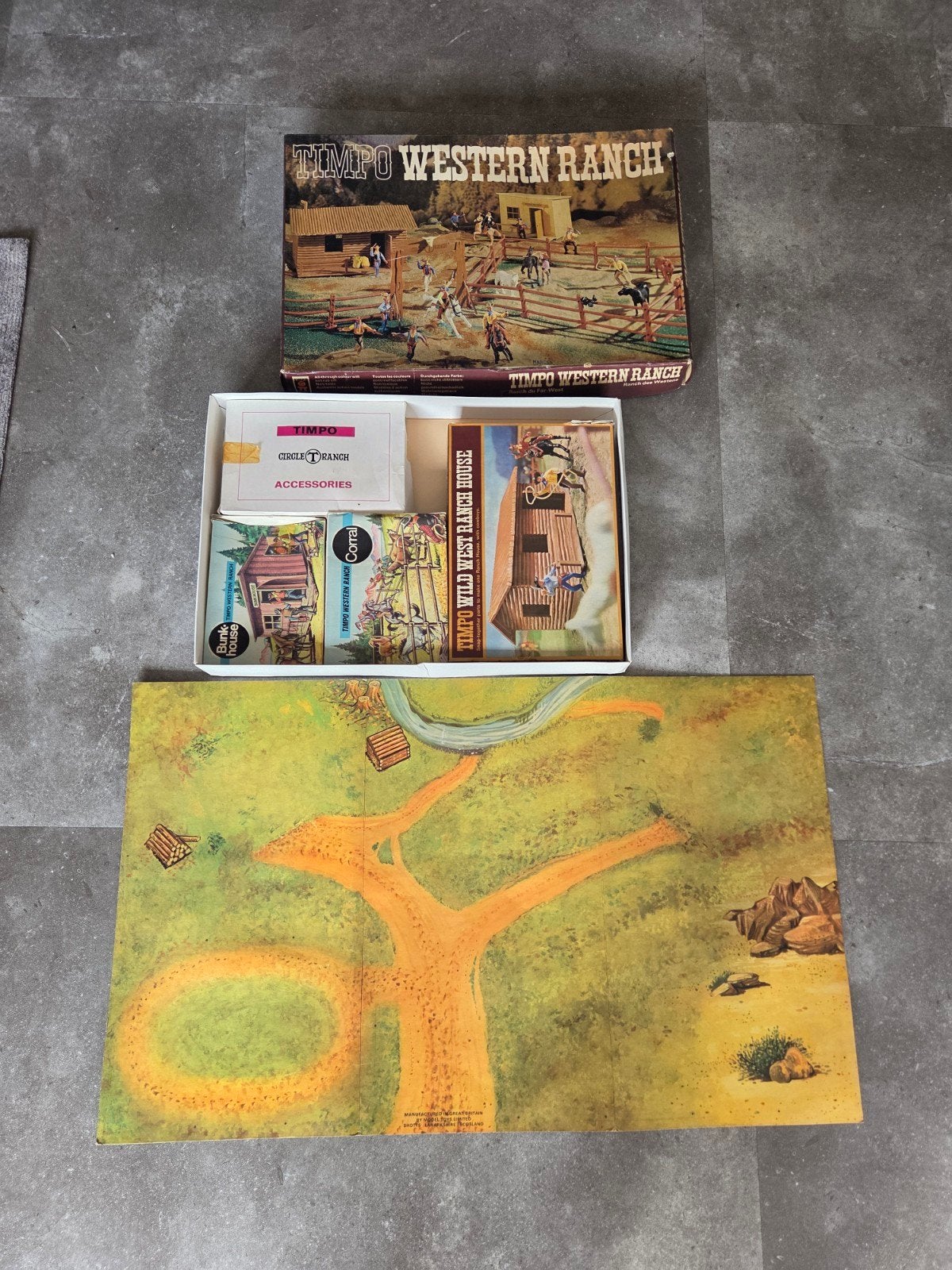 Zeldzame Timpo Western Ranch - 95% compleet, mooie dozen, Ophalen of Verzenden