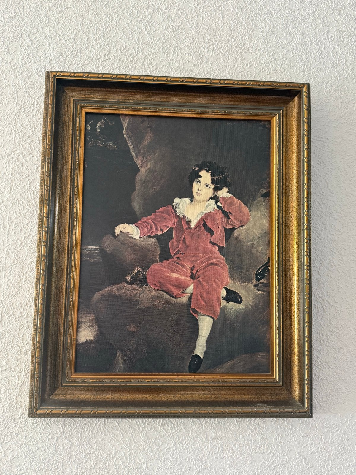 Schilderij The Red Boy (naar Gainsborough), Antiek en Kunst, Ophalen, Doek, Portret of Personen, Olieverf