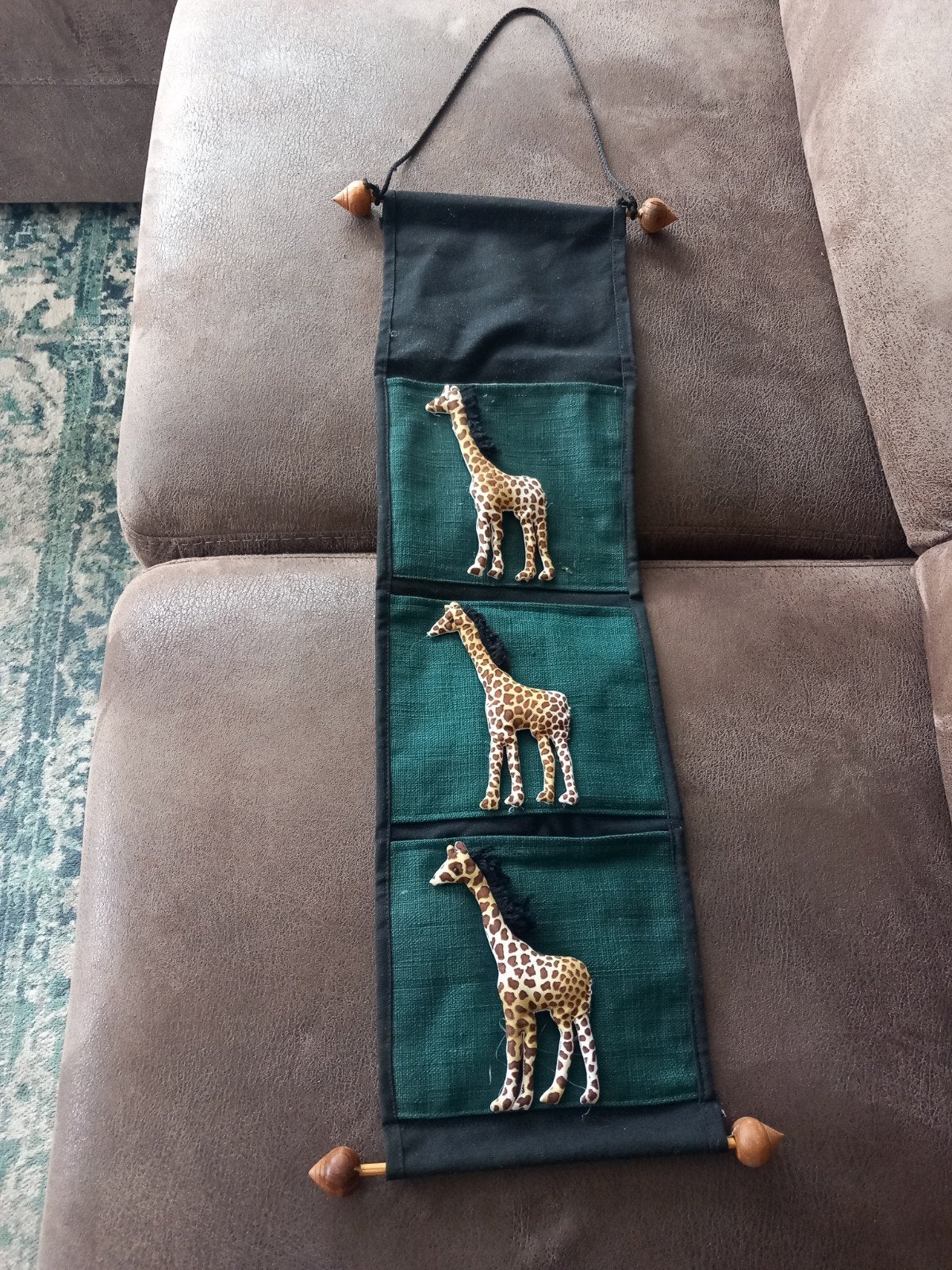 Wandhanger met giraffen - Decoratief en uniek, Gebruikt, Meerkleurig, Overige stijlen, Ophalen of Verzenden