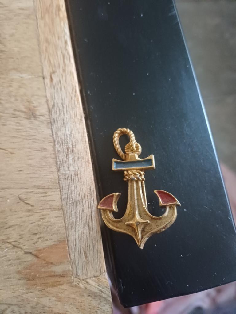 Zeldzame  vintage anker badge orgineel, Ophalen of Verzenden, Zo goed als nieuw, Goud, Overige materialen
