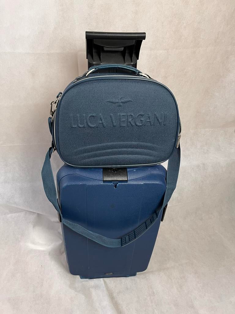Keter rolkoffer met Luca Vergani beautycase, Ophalen, Gebruikt, Blauw, Hardcase
