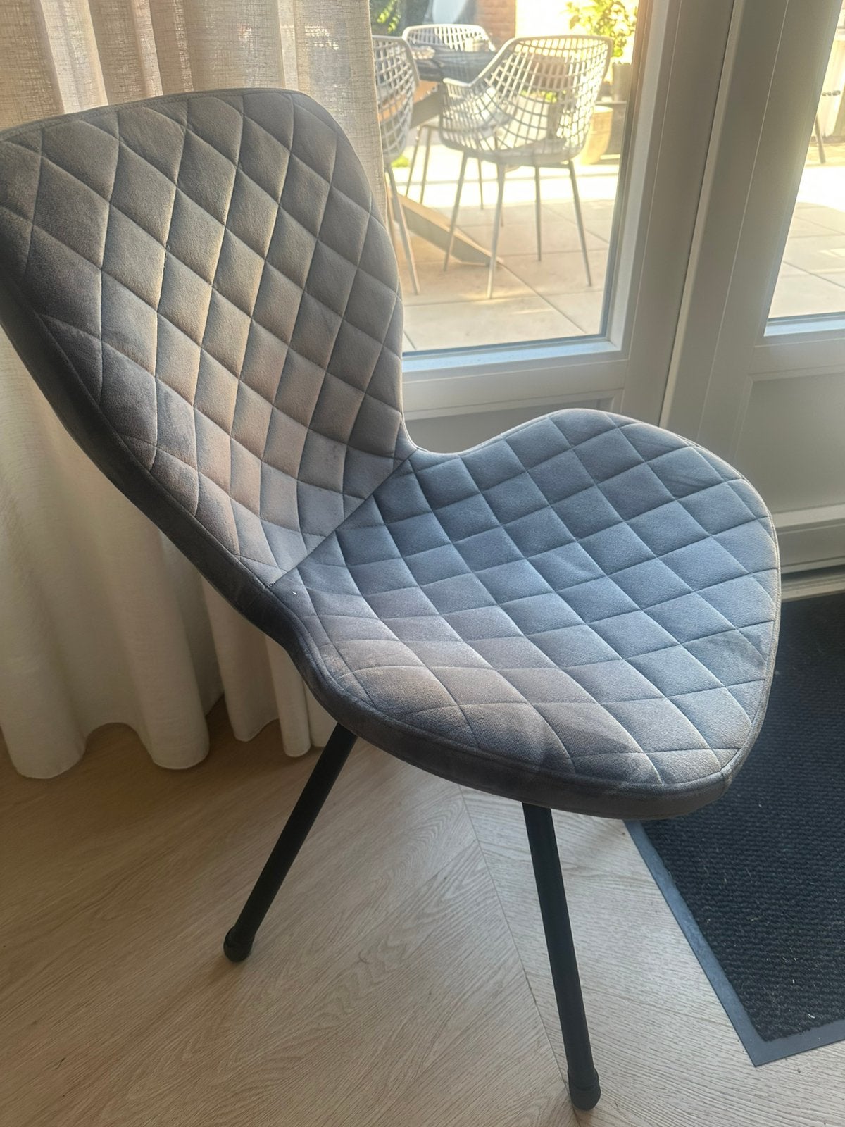 6 grijze eetkamerstoel lucca kwantum, Ophalen, Zo goed als nieuw, Grijs, Vijf, Zes of meer stoelen