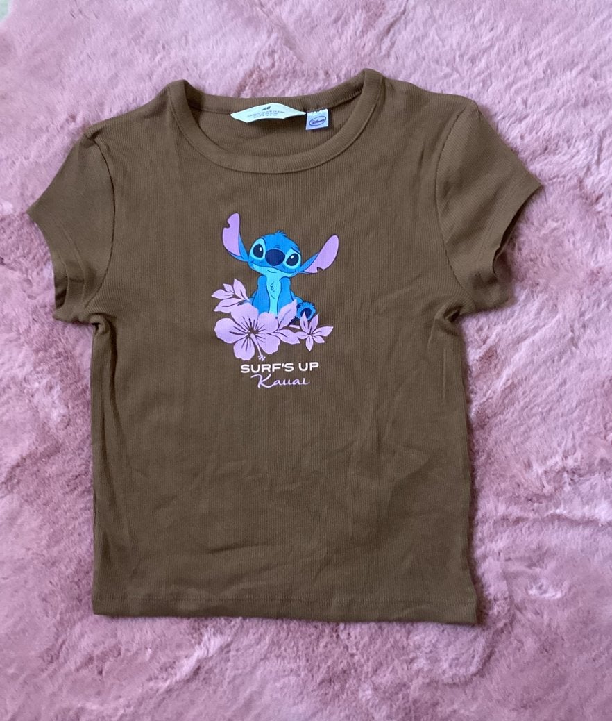 Shirt top bruin Stitch H&M 158 nieuwstaat, Ophalen of Verzenden, Zo goed als nieuw, Meisje, Shirt of Longsleeve