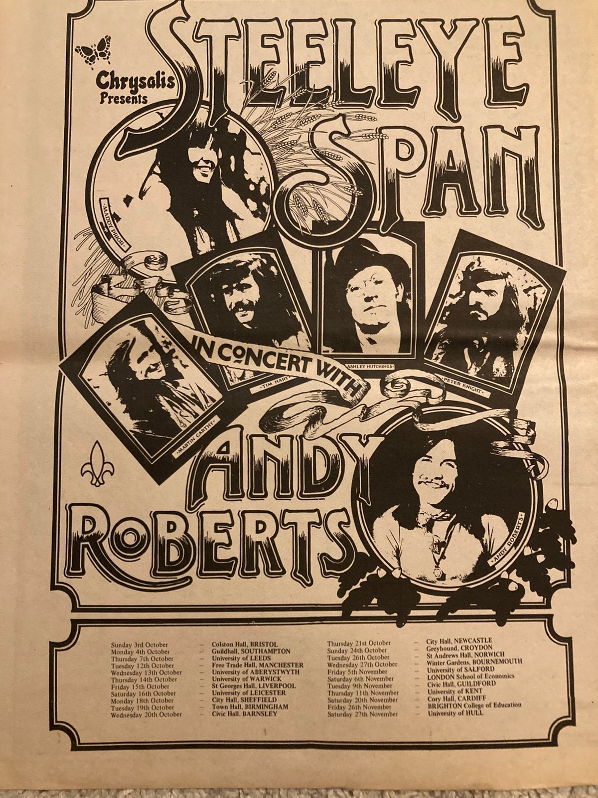 STEELEYE SPAN tour A3 advertentie, Ophalen of Verzenden