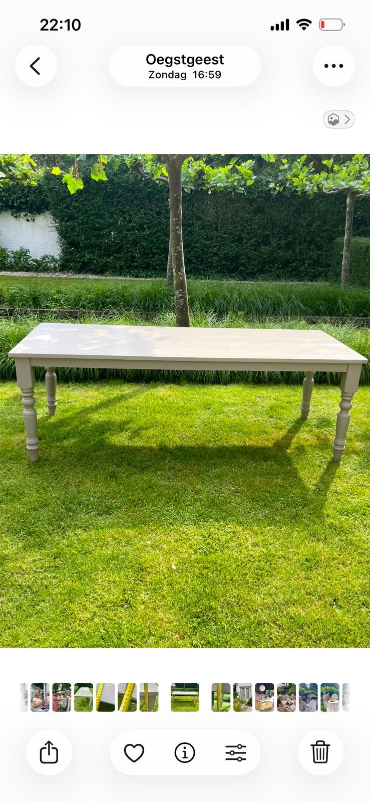 Grote landelijke houten eettafel, Huis en Inrichting, Tafels | Eettafels, Ophalen, Gebruikt, 200 cm of meer, 50 tot 100 cm