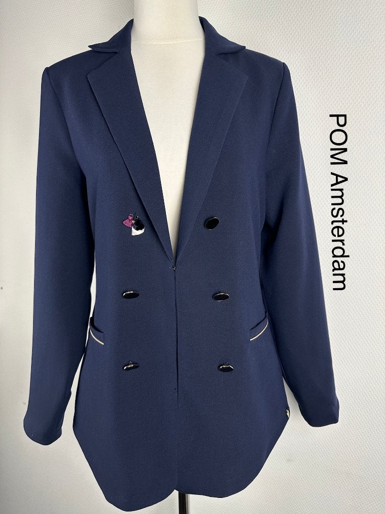 POM Amsterdam Blazer  (mt: 40) 33,6/9905, Kleding | Dames, Jasjes, Kostuums en Pakken, Zo goed als nieuw, Maat 38/40 (M), Blauw