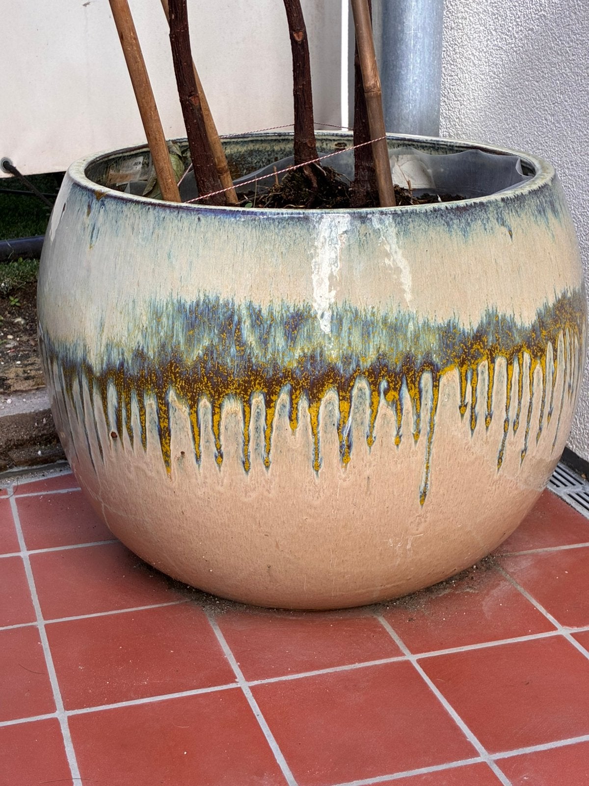 Keramische grote (50 doorsnede) plantenpot, Tuin en Terras, Ophalen, 40 cm of meer, Rond, Zo goed als nieuw