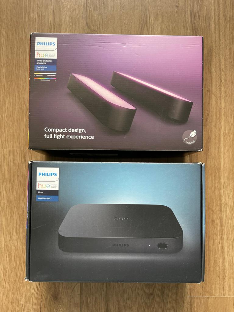 Philips Hue Sync Box & Hue Play Lichtbalk 2-pack, Ophalen of Verzenden, Zo goed als nieuw