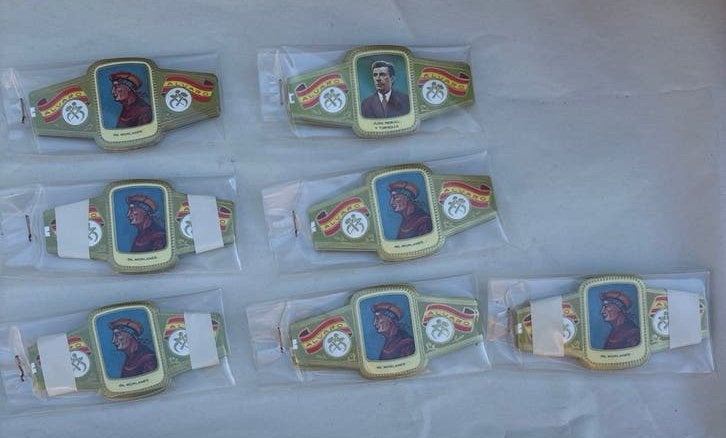 Vintage Sigarenbandjes Alvaro Serie Escultores (7 stuks), Verzenden, Nieuw, Sigarenbandjes