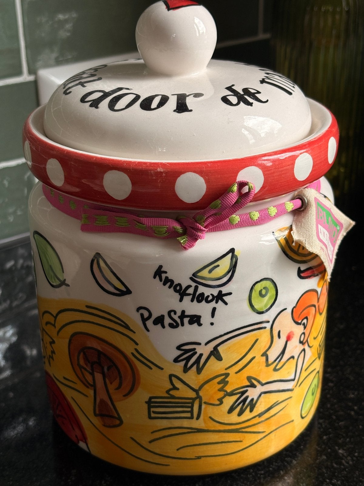 Blond pasta, aardappel, ui bewaarpot, Huis en Inrichting, Ophalen, Zo goed als nieuw, Overige materialen, Pot, Bus of Blik