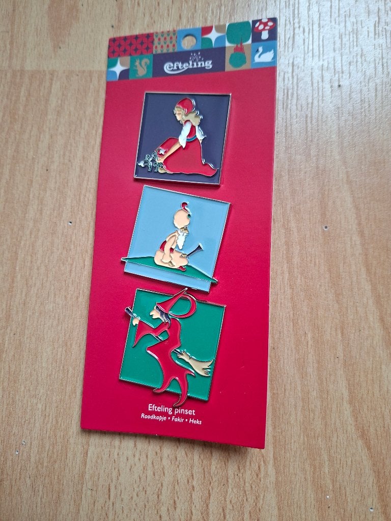 Efteling pinset Geometrisch deel 2 Roodkapje, Fakir en Heks, Ophalen of Verzenden, Nieuw, Overige typen