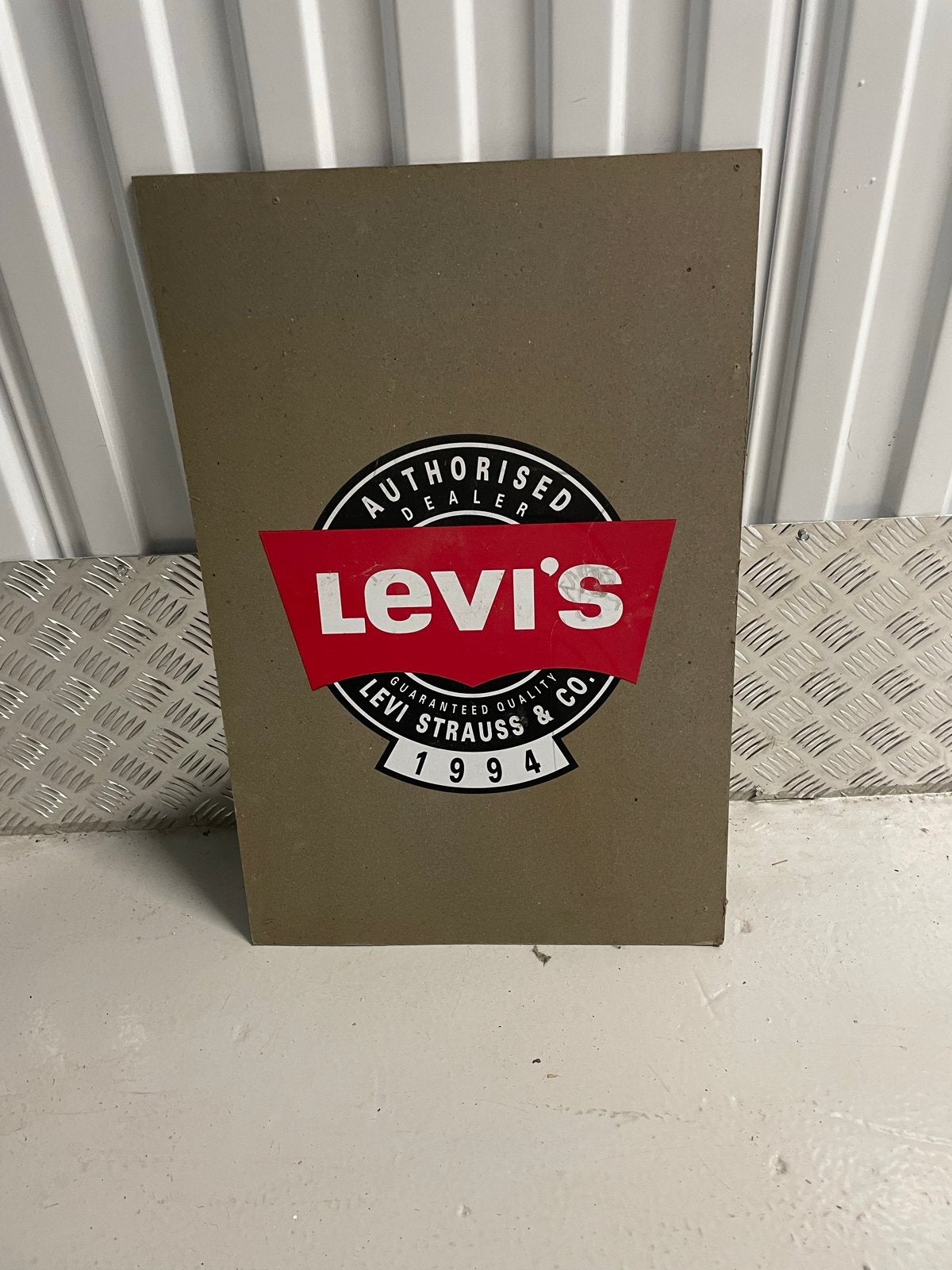 Vintage Levi's Winkeldisplaybord 1994 - Authorised Dealer, Ophalen, Gebruikt, Reclamebord
