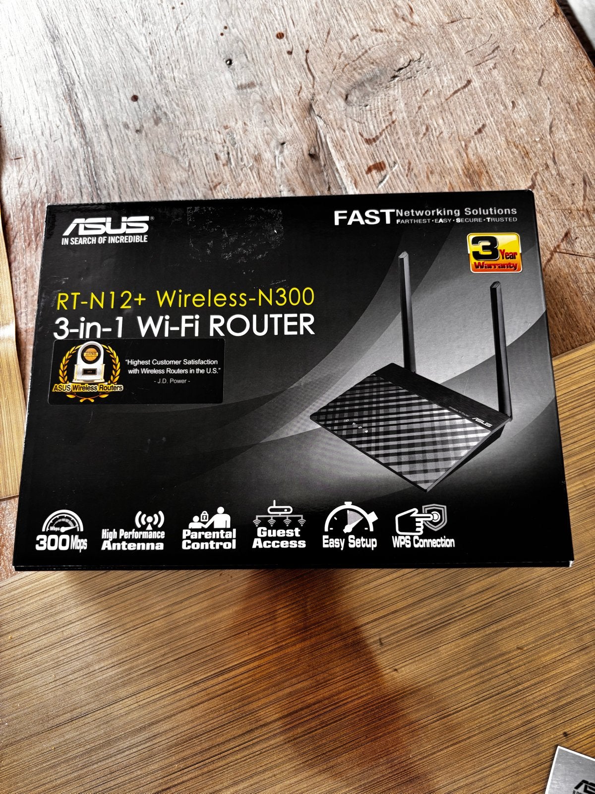 ASUS RT-N12+ Wireless-N300 3-in-1 Wi-Fi Router, Ophalen, Nieuw, Router