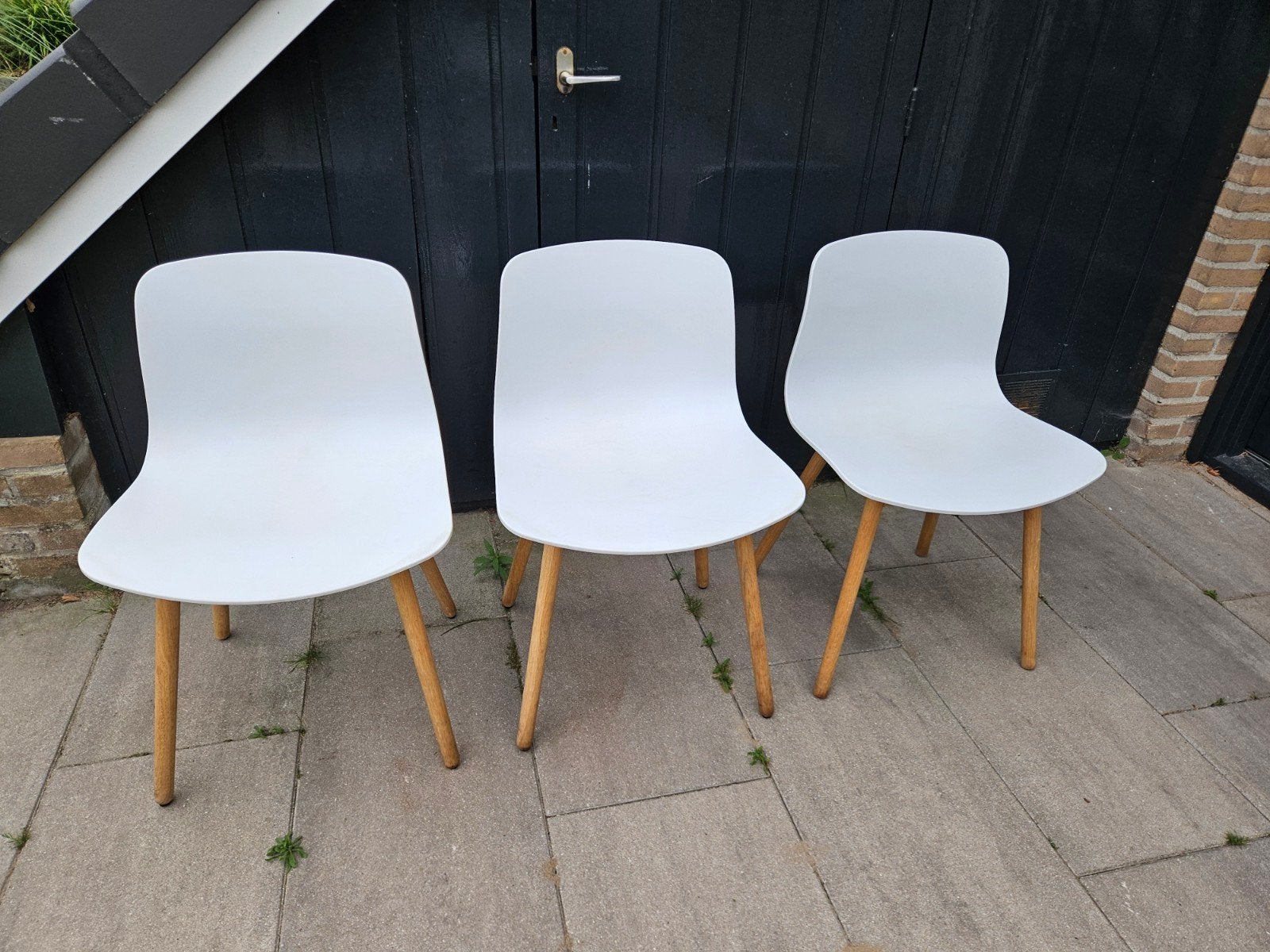 Set van 3 Hay AAC12 stoelen, Drie, Wit, Modern, Scandinavisch design, Zo goed als nieuw