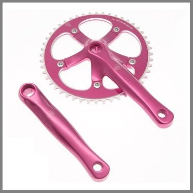 BLB - Brick Lane Bikes - Track crankstel / crankset, roze, Crankstel of Pedalen, Nieuw, Ophalen of Verzenden, BLB