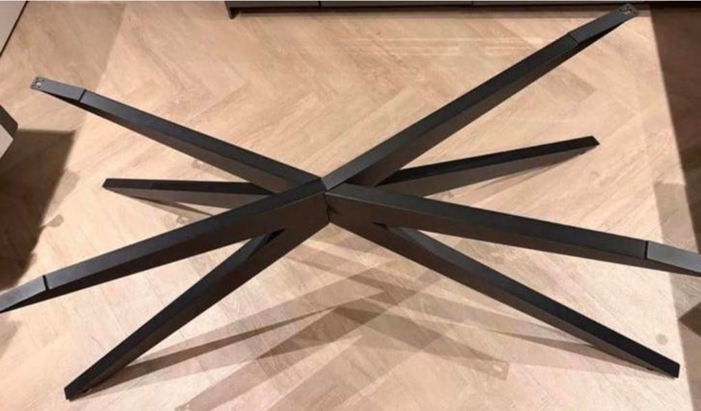 Zwarte metalen tafelpoot spinonderstel, Ophalen, Tafelpoot, 100 tot 150 cm, 50 tot 100 cm