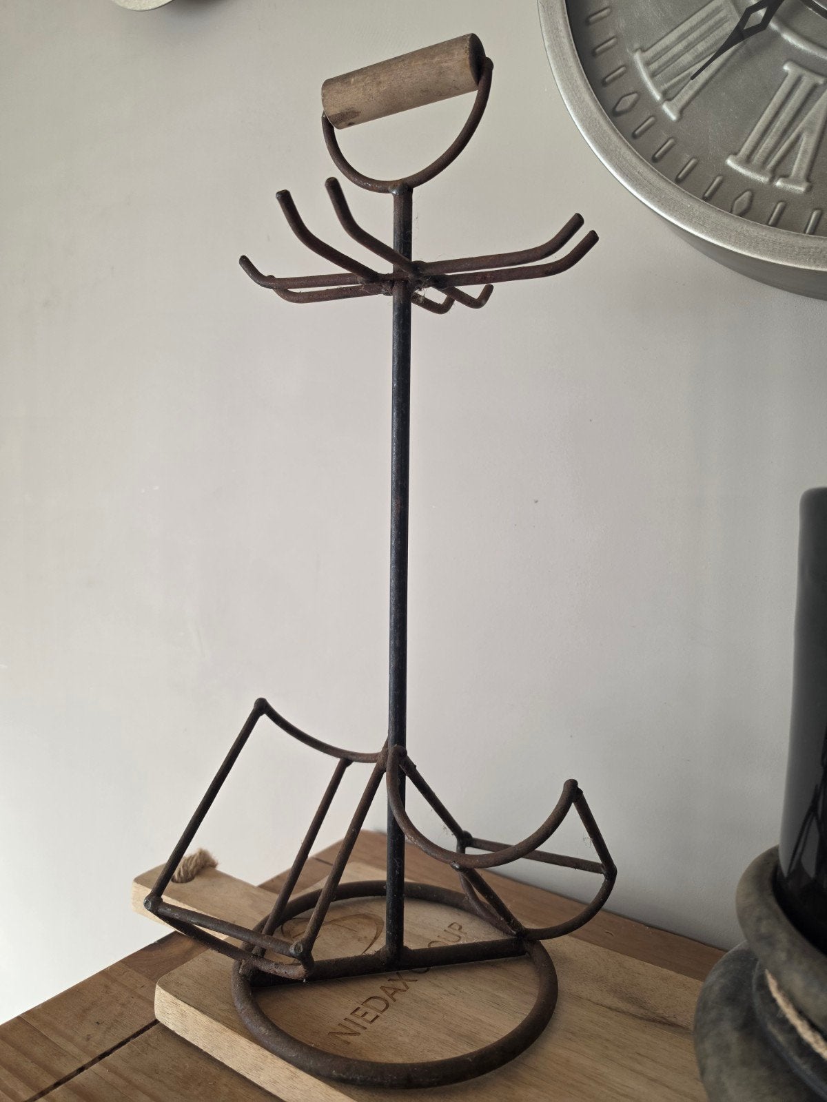 Vintage metal flessenrek met droogrek, Ophalen