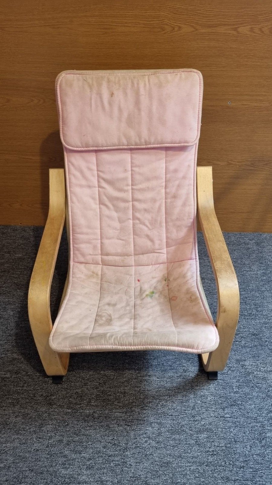 Roze kinderstoel met houten frame, Huis en Inrichting, Ophalen, Kinderstoel, Gebruikt, Overige kleuren