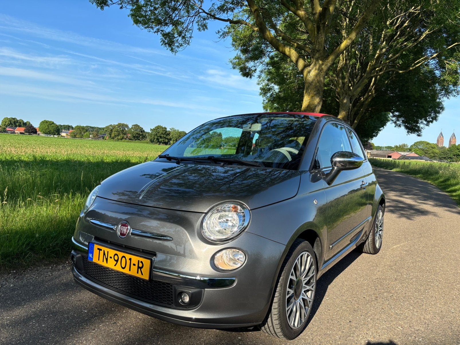 Fiat 500 1.2 C 2013 Grijs, Voorwielaandrijving, 4 cilinders, Leder en Stof, Handgeschakeld