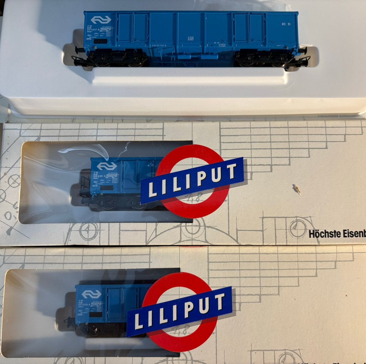 Liliput 3x NS Eanos hoge bak wagons, Treinset, Gelijkstroom, Verzenden, Liliput