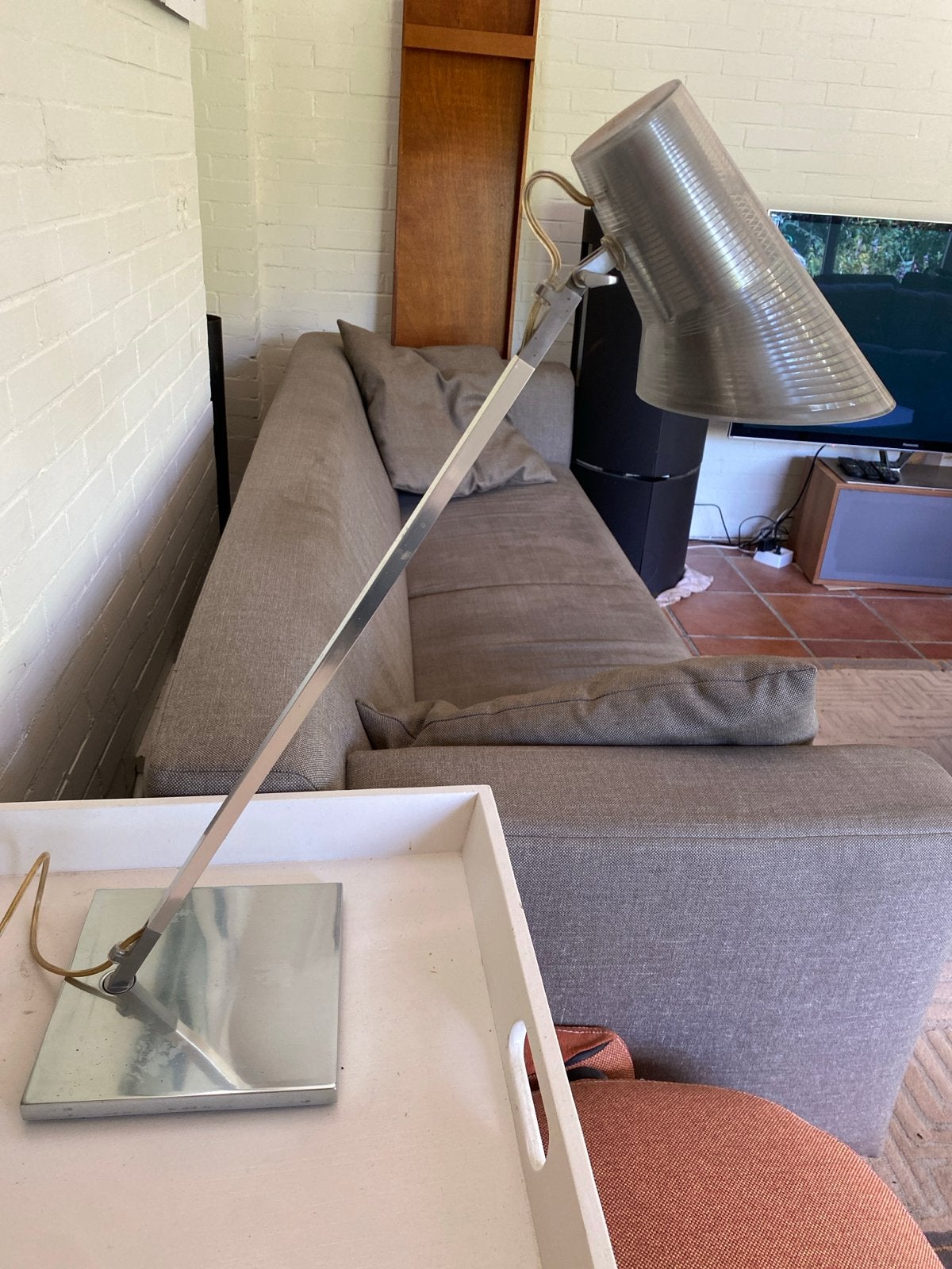 Flos kelvin t design vintage  tafellamp, zilverkleurig, Bureaulamp, Overige merken, Metaal, Modern