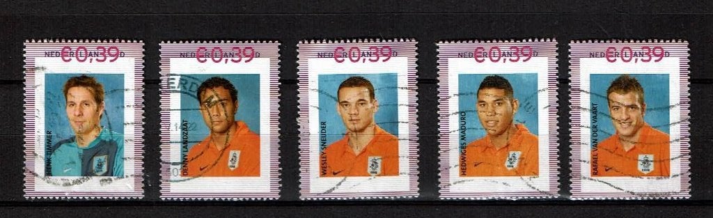 Nederland kavel 103 gestempeld voetballers, Verzenden, Na 1940, Gestempeld