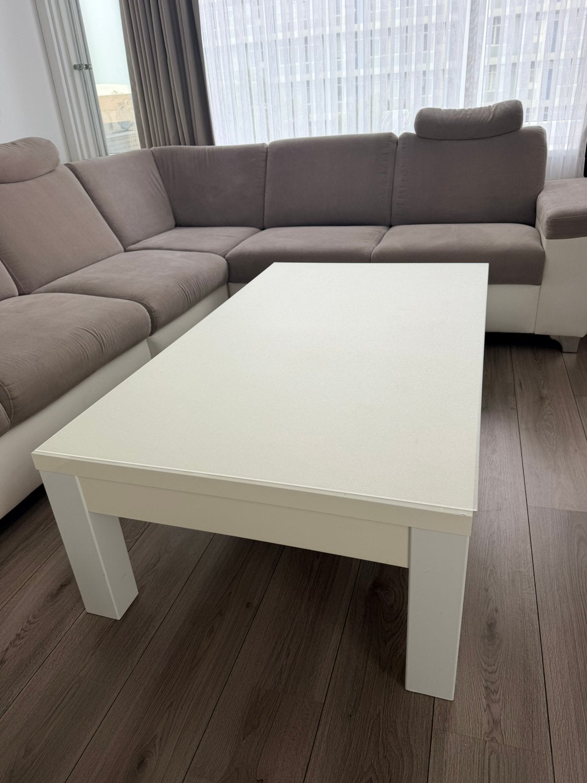Witte salontafel, Ophalen, Gebruikt, 100 tot 150 cm, Hotelchique