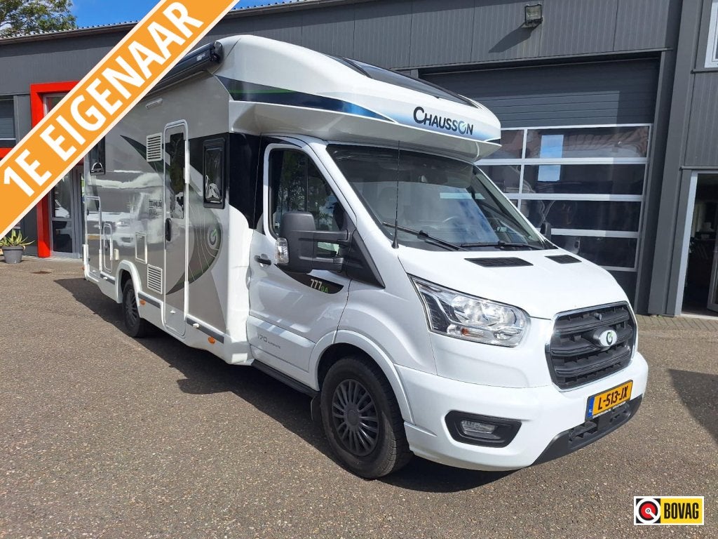 Chausson 777 Premium weinig km,luxe uitvoering, Caravans en Kamperen, Automaat, Ringverwarming, Ford, 7 tot 8 meter