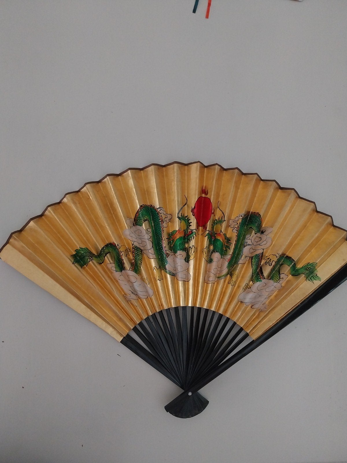 Decoratieve Oosterse Handwaaier met Drakenmotief, Ophalen of Verzenden