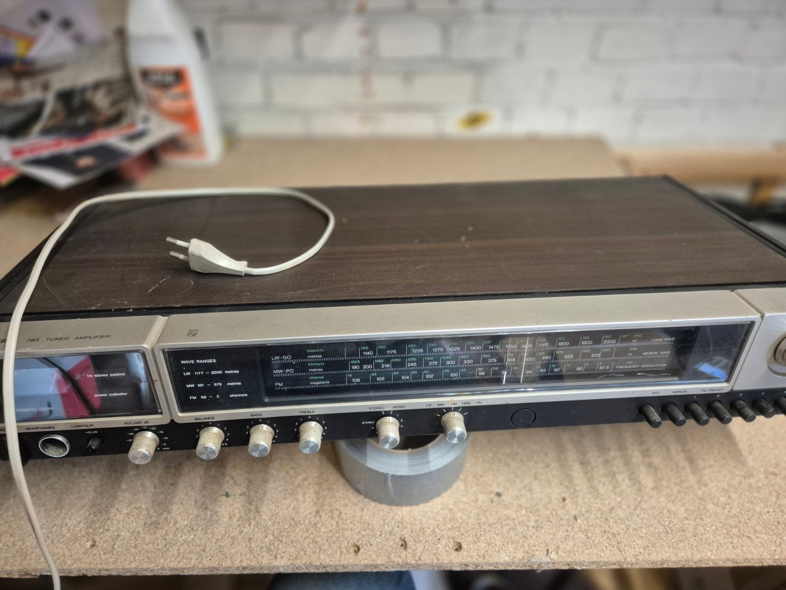Philips Vintage Radio Tuner Amplifier 22AH783/22 Jaren '70, Ophalen, Gebruikt, Radio