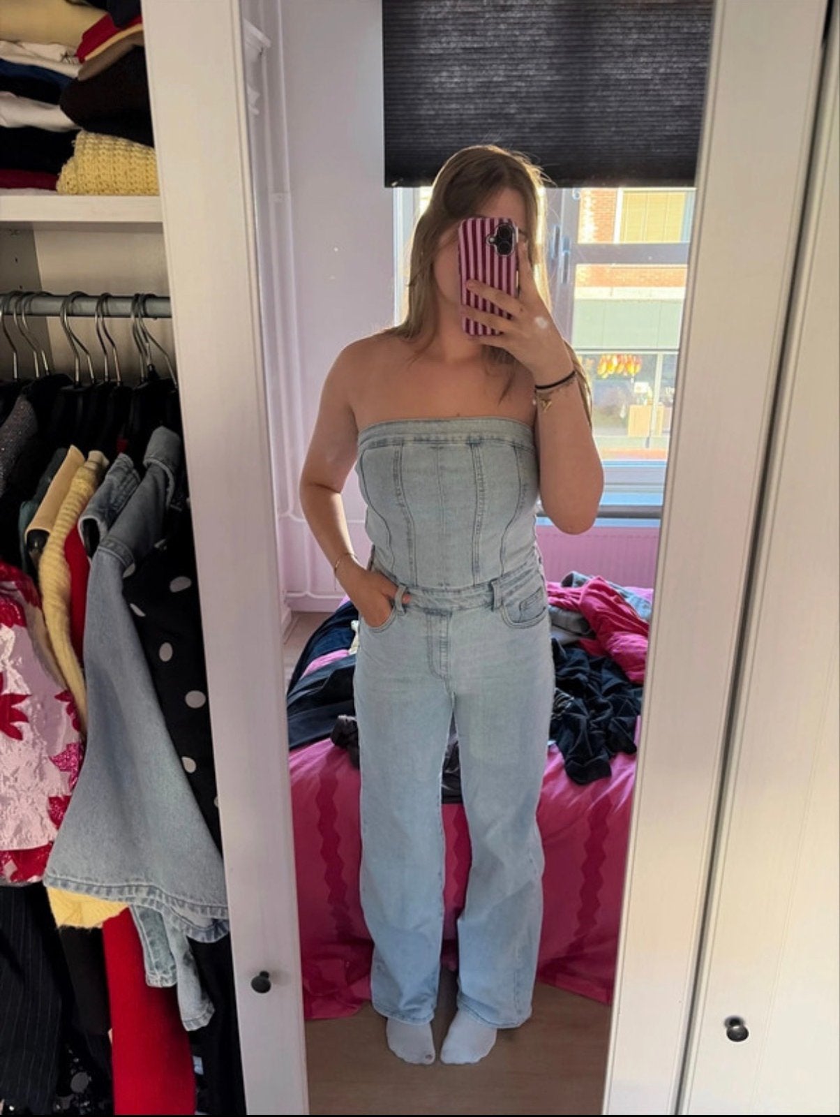Redial spijker jumpsuit maat M, Maat 38/40 (M), Blauw, Ophalen of Verzenden, Zo goed als nieuw