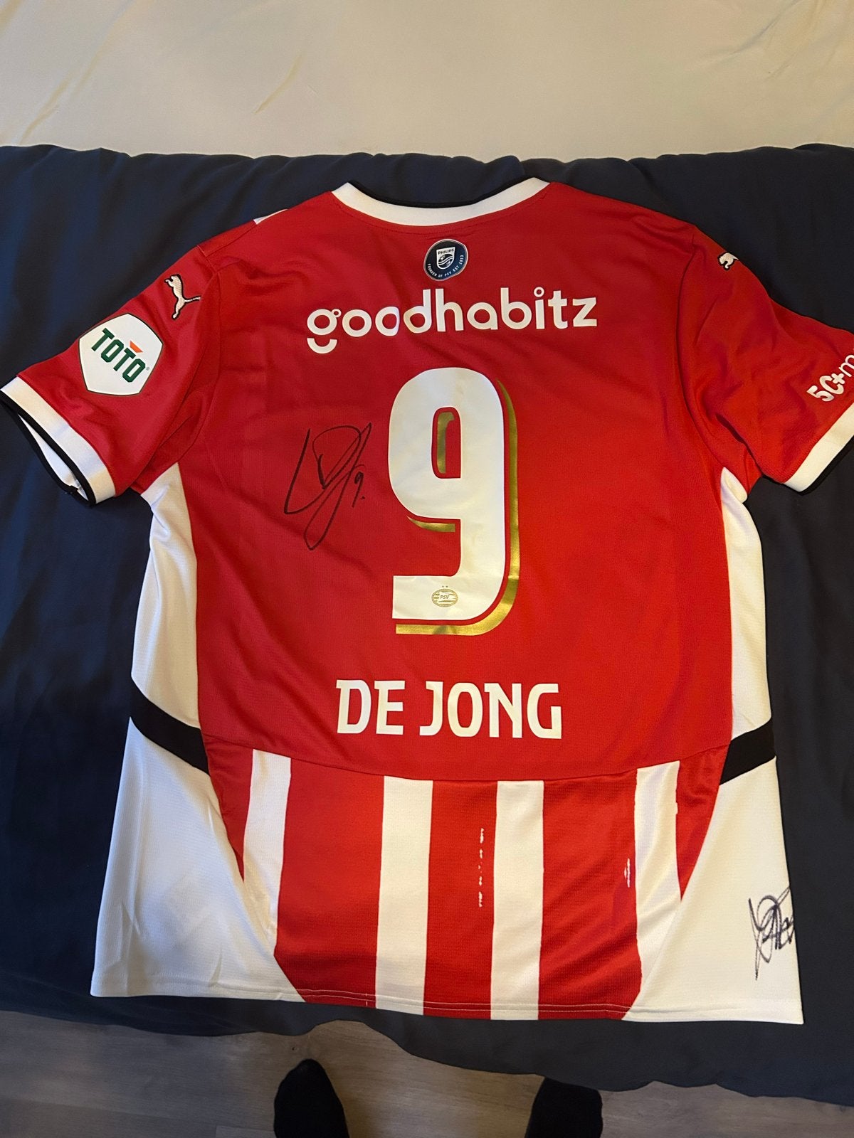 Gesigneerd PSV thuisshirt 2022/2023 Luuk de Jong en Lizanne, Maat L, Ophalen of Verzenden, Zo goed als nieuw, Shirt
