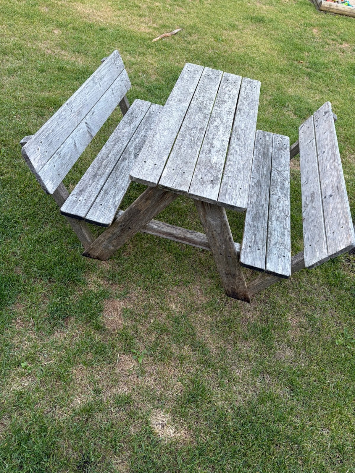 Picknicktafel klein voor kinderen, Tuin en Terras, Ophalen, Gebruikt, Rechthoekig, Hout