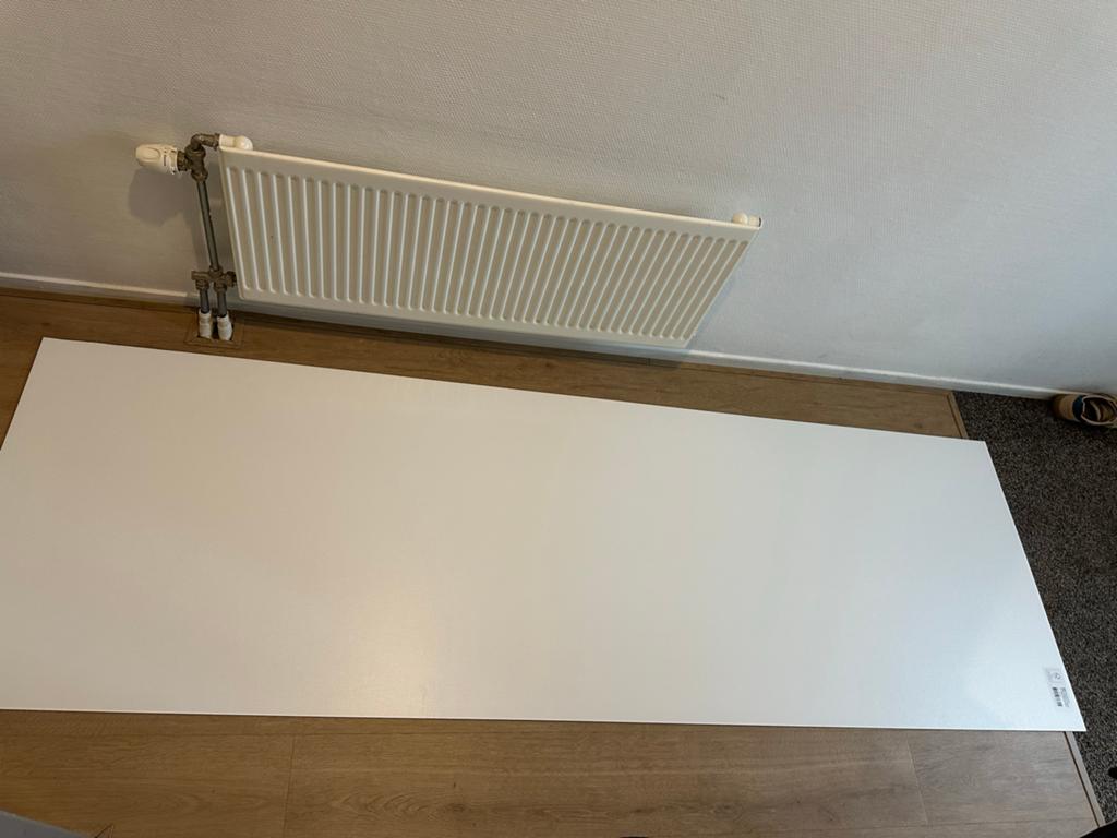 MDF-plaat 1-zijdig wit gelakt, 228x74cm, 2,8mm-3mm dik, Ophalen, Minder dan 25 mm, Zo goed als nieuw, 200 tot 250 cm