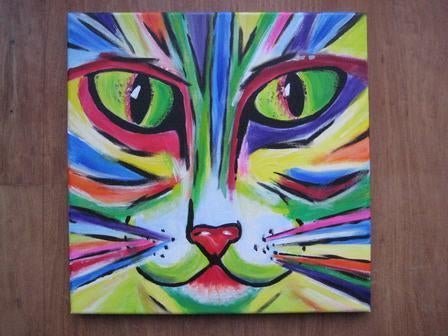 Schilderij Ara / Papegaai (50 x 40 cm.), Ophalen, Minder dan 50 cm, Oorspronkelijke maker, Nieuw