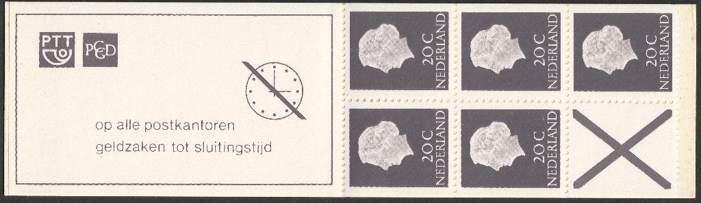 Postzegelboekje PB6eF S smal poot - binnenkant kaft licht g, Ophalen of Verzenden, Postfris